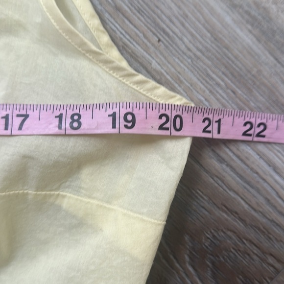Dress Barn top light yellow eyelet front tie summer happy size Large - Picture 9 of 11